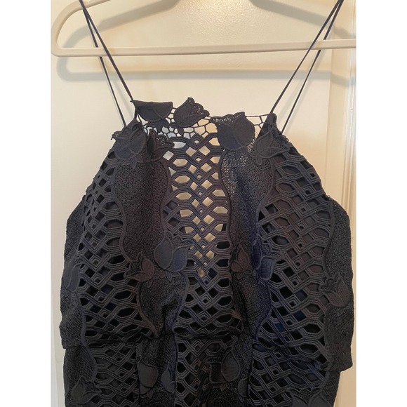 Alice McCall Size 12 Black Lovelight‎ Dress Lace Crochet Fishtail Midi - Picture 6 of 10